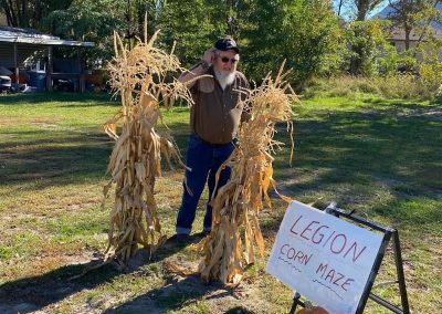 OK Falls Legion setting up the corn maze