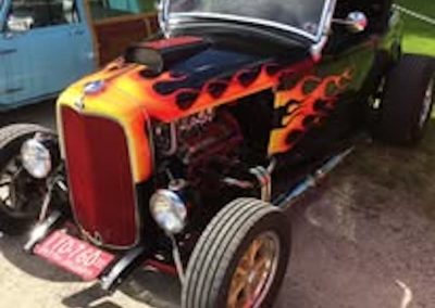 legion car show flames hot rod